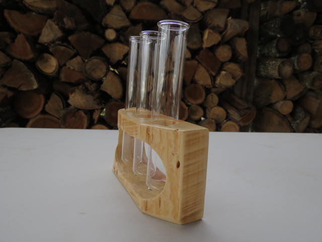 Double Live-edge Plant Propagation Station with 3 test tubes