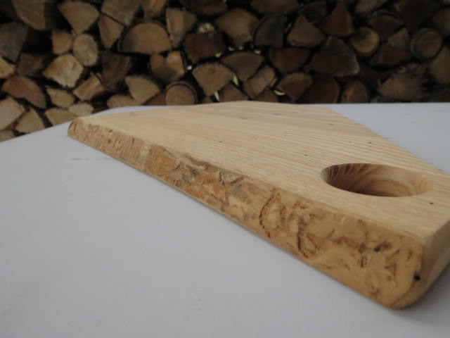 Live-edge kiln-dried angled Ashe Cutting Board
