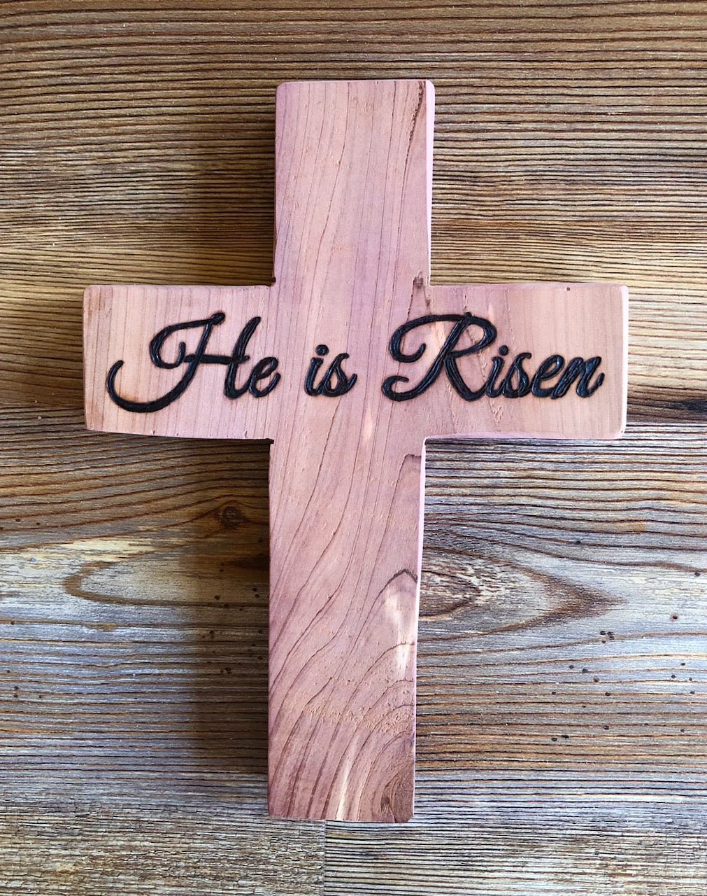 He is Risen Cedar Cross