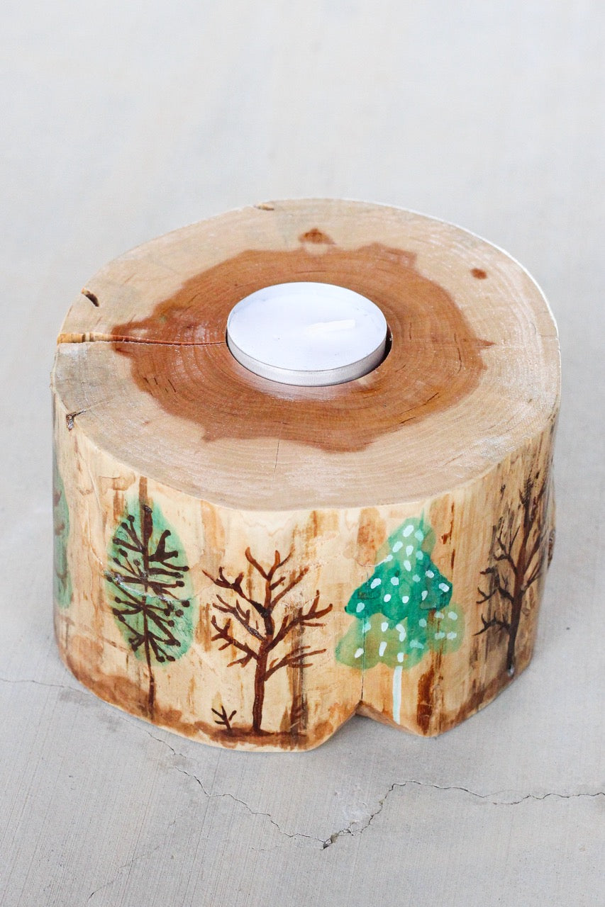 Evergreen Tea Light Candle Holder