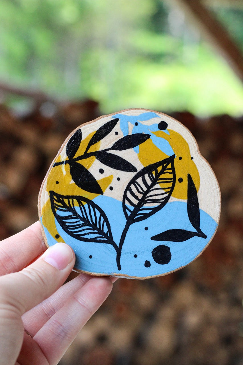 Mustard Blues Boho Coaster