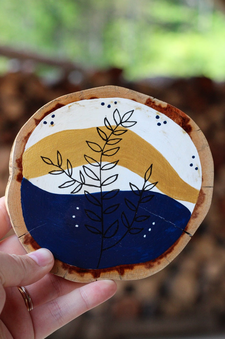 Golden Midnight Vines Jumbo Coaster