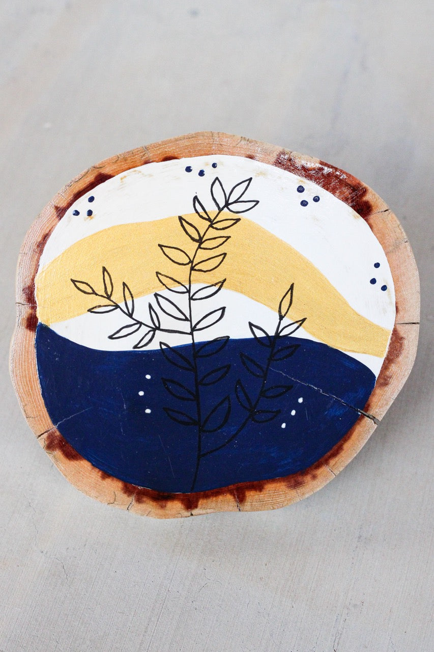 Golden Midnight Vines Jumbo Coaster