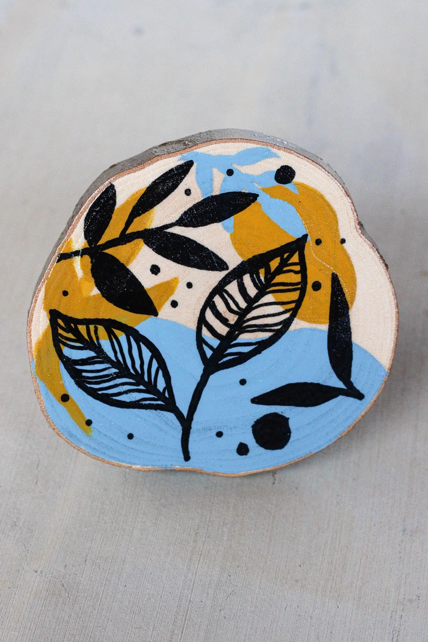 Mustard Blues Boho Coaster