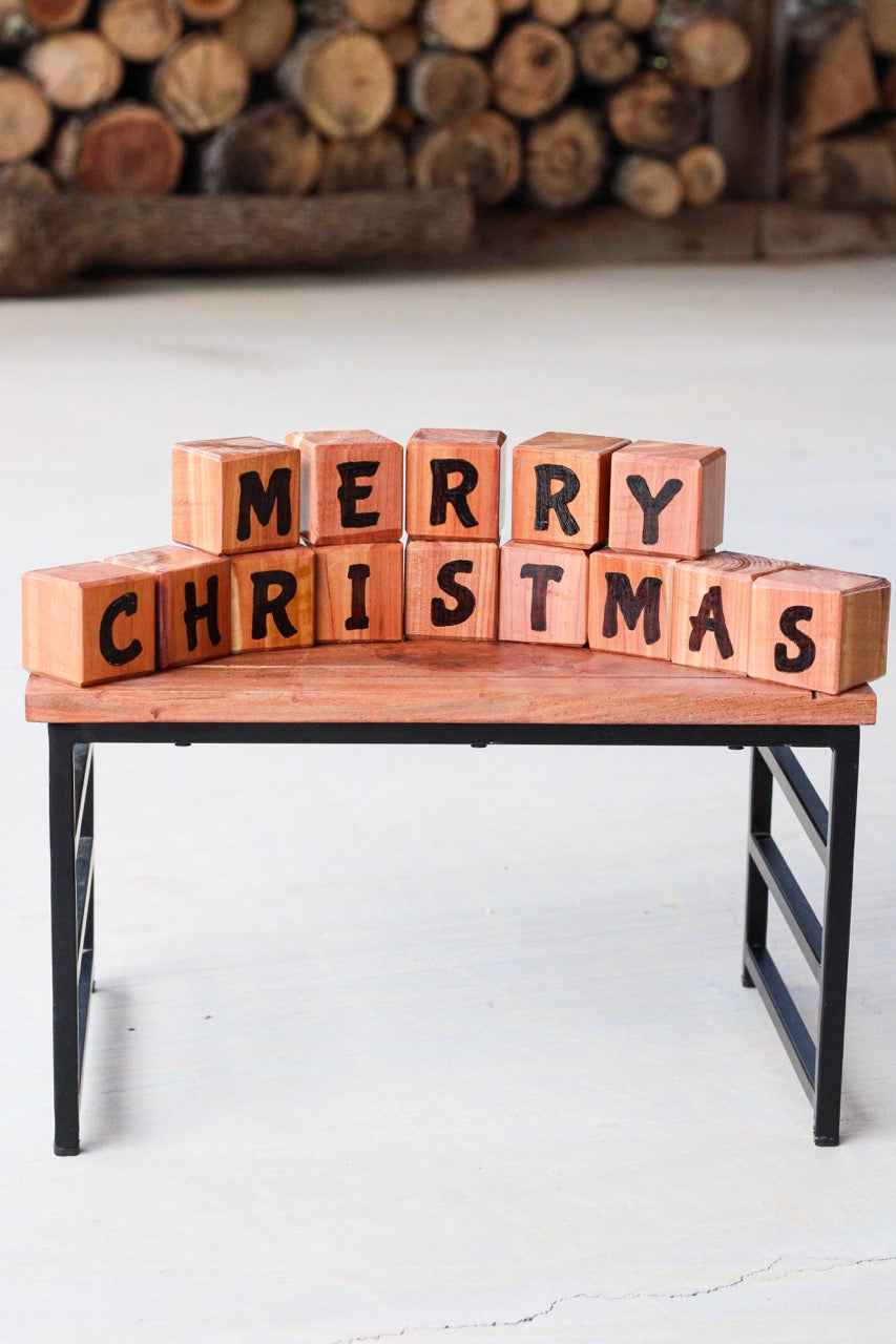 Merry Christmas Happy Halloween Reversible Blocks