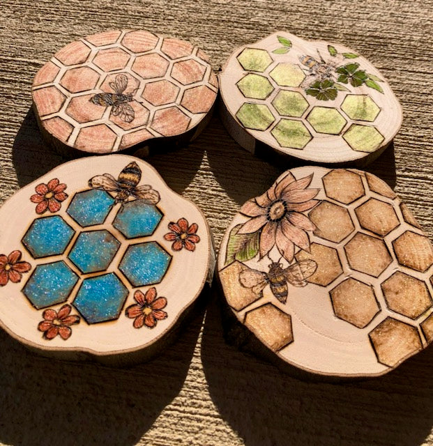 Honey Bee Round Coaster Set