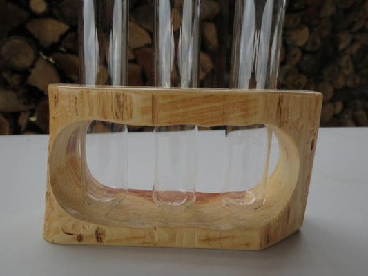 Double Live-edge Plant Propagation Station with 3 test tubes