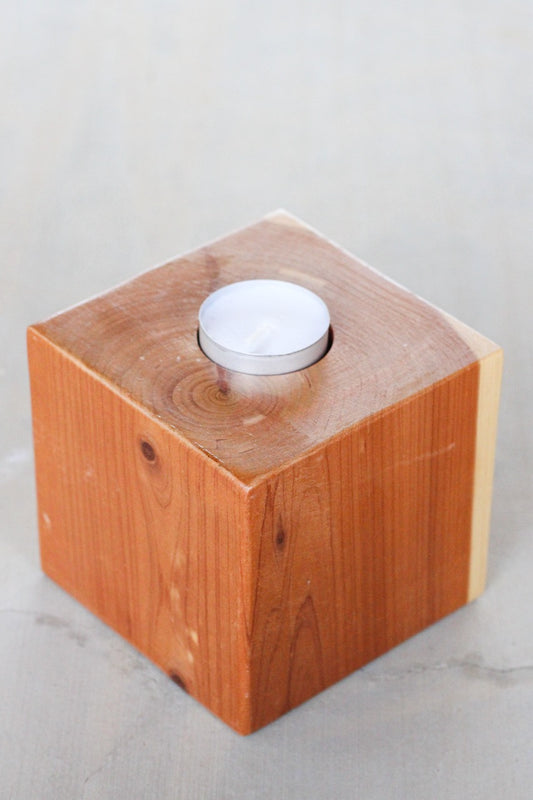 Plain Cube Tea Light Candle Holder