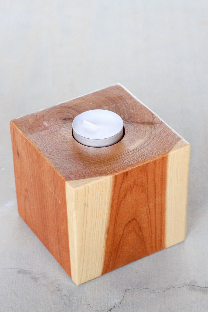 Plain Cube Tea Light Candle Holder