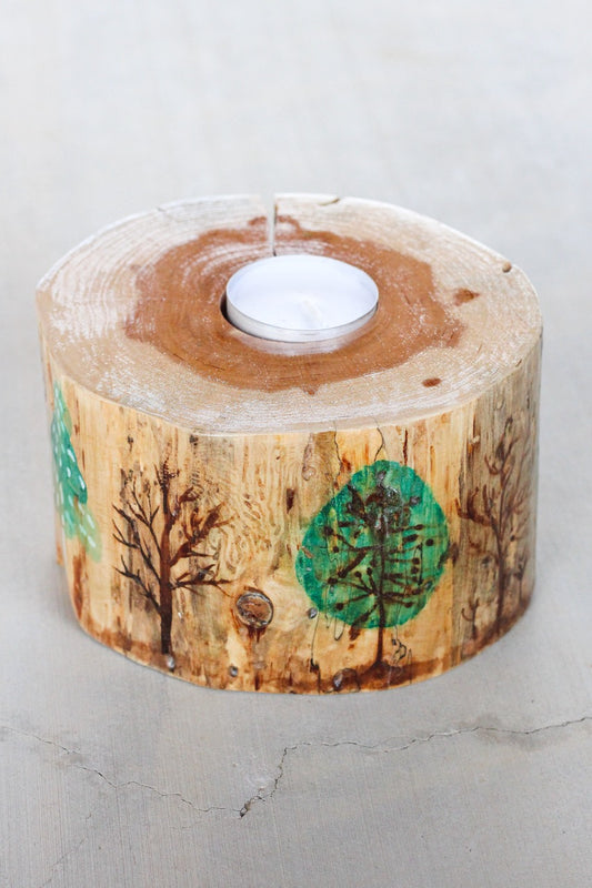 Evergreen Tea Light Candle Holder