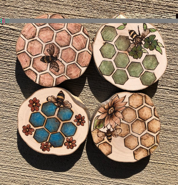 Honey Bee Round Coaster Set