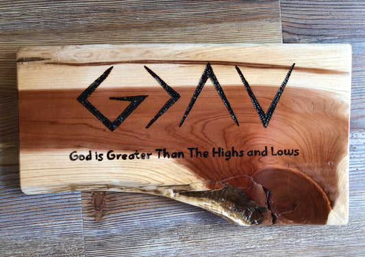 God is Greater Than the Highs and Lows Wall Sign